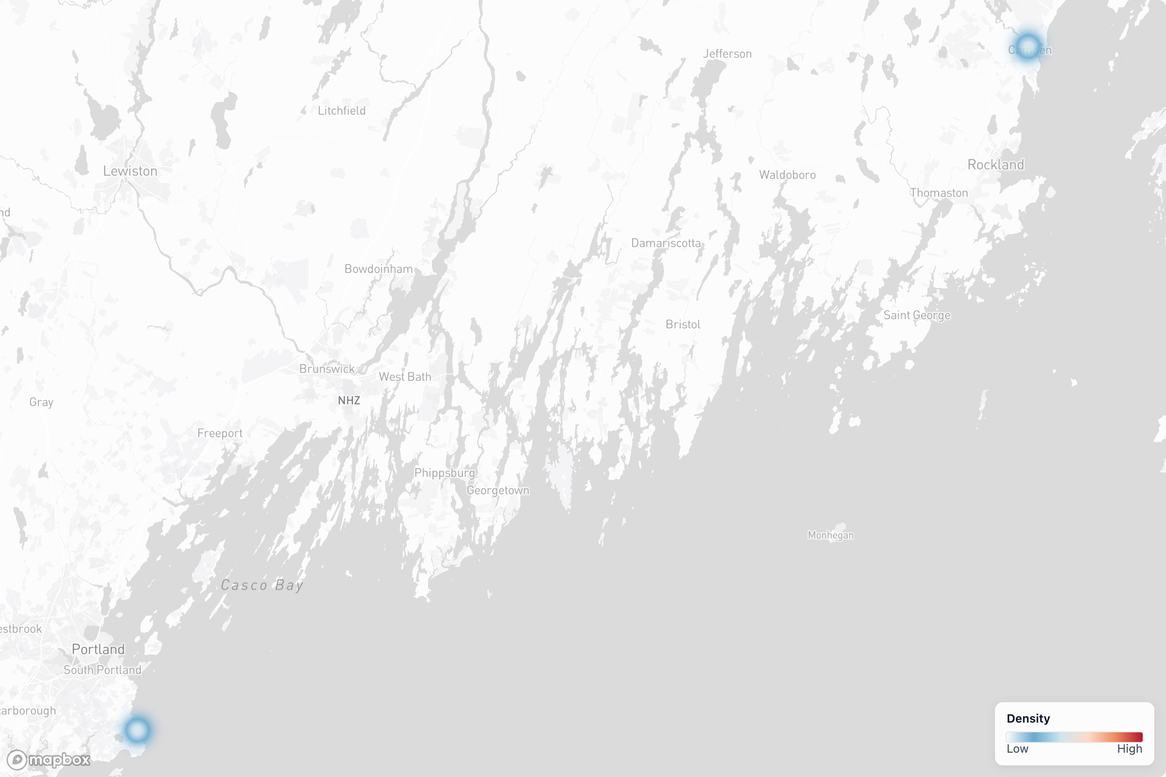 Projects heat map in Maine